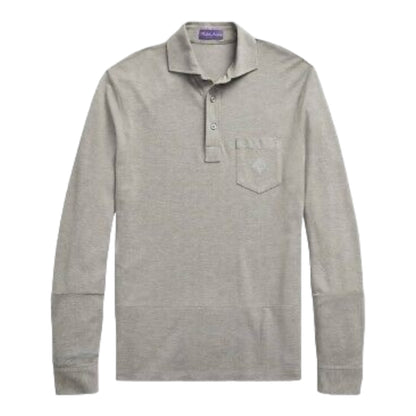 RALPH LAUREN PURPLE LABEL. Sleeve-Piqué Polo Shirt.