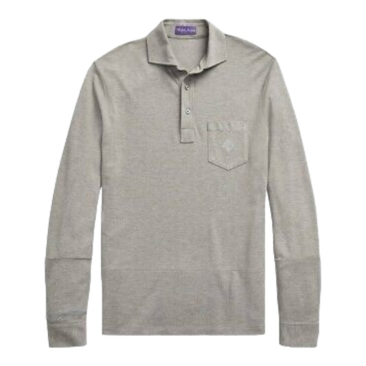 RALPH LAUREN PURPLE LABEL. Sleeve-Piqué Polo Shirt.